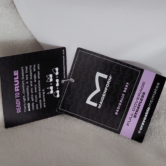 White Full Coverage Strapless Bra - Picture 2 of 8